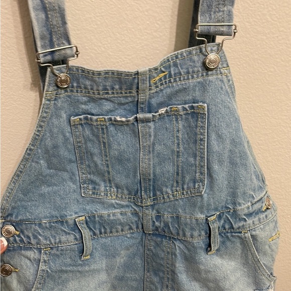 Free People NWT Moonbeam/ June  shortall -Shorts overall romper light blue sz 25 - Picture 3 of 11